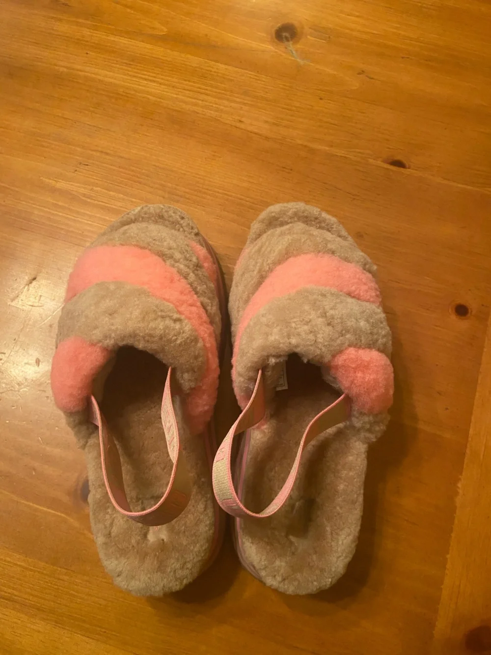 UGG Women's Disco Slide Stripe chestnut/pink size 8